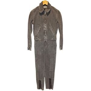 Rta Gray Denim Long Sleeve Jumpsuit - size 2
